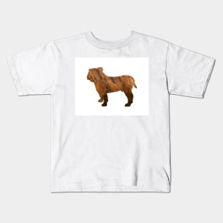 Bulldog red brindle silhouette Kids T-Shirt